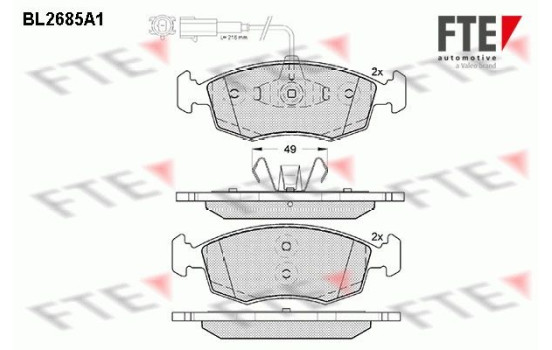 Brake Pad Set, disc brake BL2685A1 FTE