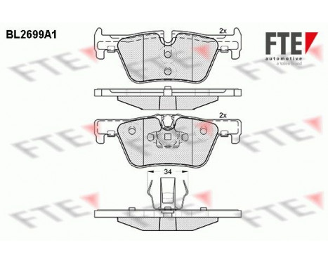 Brake Pad Set, disc brake BL2699A1 FTE