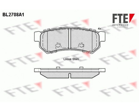 Brake Pad Set, disc brake BL2708A1 FTE