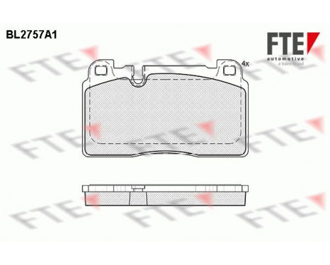 Brake Pad Set, disc brake BL2757A1 FTE