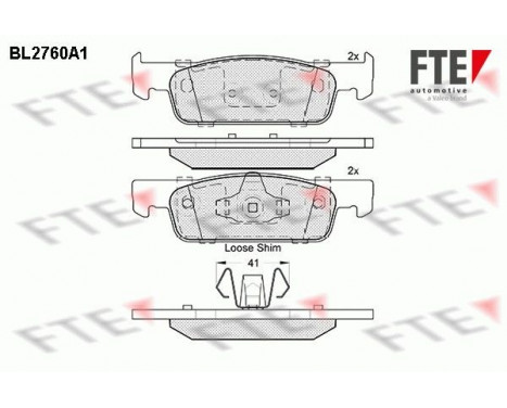 Brake Pad Set, disc brake BL2760A1 FTE