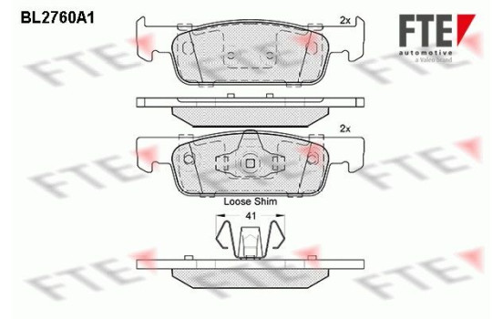 Brake Pad Set, disc brake BL2760A1 FTE