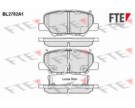 Brake Pad Set, disc brake BL2762A1 FTE