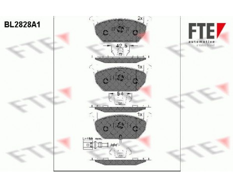 Brake Pad Set, disc brake BL2828A1 FTE