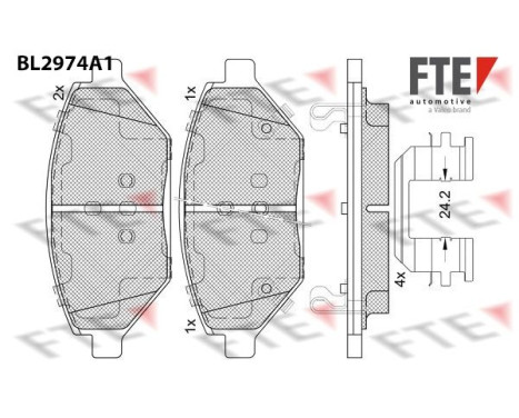 Brake pad set, disc brake BL2974A1 FTE