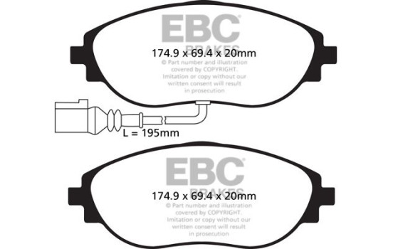 Brake Pad Set, disc brake Bluestuff DP52127NDX EBC, Image 5