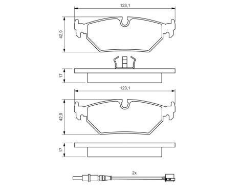 Brake Pad Set, disc brake BP011 Bosch, Image 6