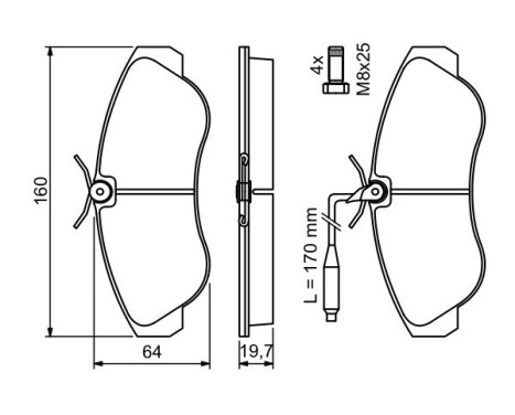 Brake Pad Set, disc brake BP014 Bosch, Image 4