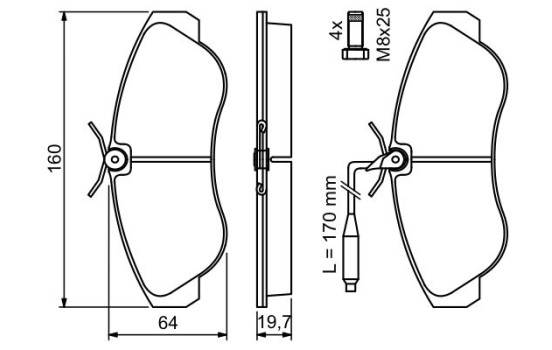 Brake Pad Set, disc brake BP014 Bosch, Image 4