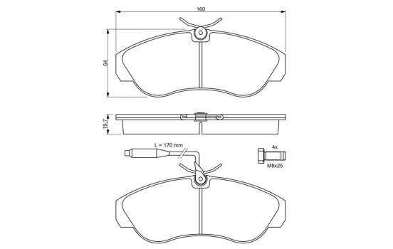 Brake Pad Set, disc brake BP014 Bosch, Image 6
