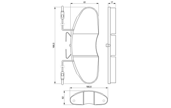 Brake Pad Set, disc brake BP035 Bosch, Image 8