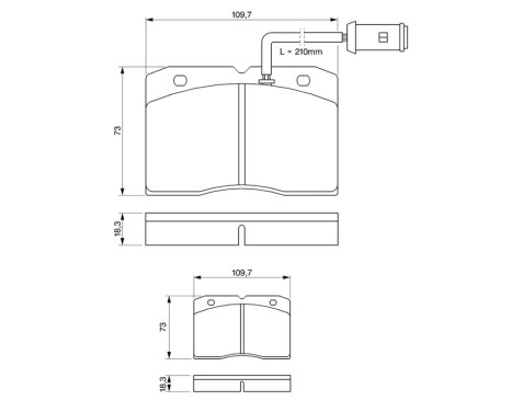 Brake Pad Set, disc brake BP062 Bosch, Image 6