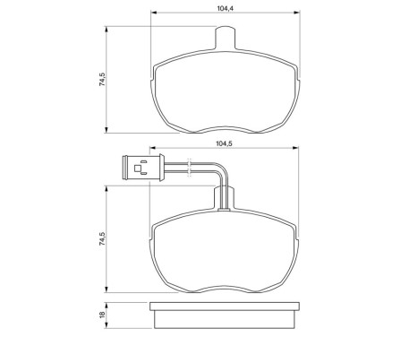 Brake Pad Set, disc brake BP074 Bosch, Image 6