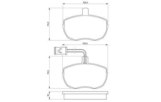 Brake Pad Set, disc brake BP074 Bosch, Image 6