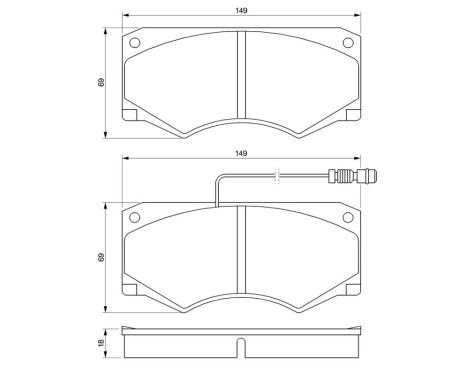 Brake Pad Set, disc brake BP077 Bosch, Image 8