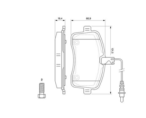 Brake Pad Set, disc brake BP1007 Bosch, Image 5