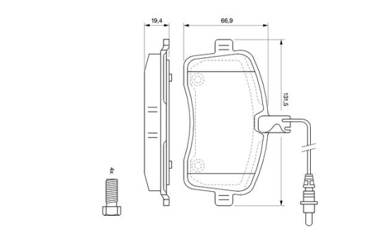 Brake Pad Set, disc brake BP1007 Bosch, Image 5