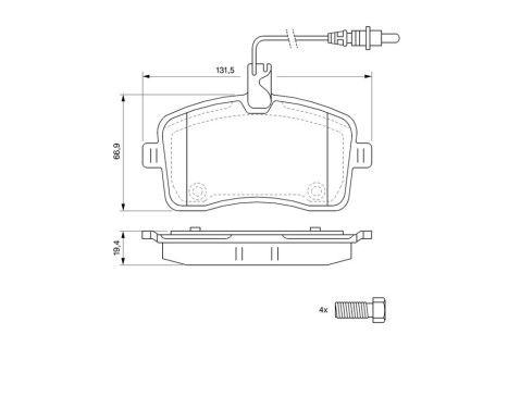 Brake Pad Set, disc brake BP1007 Bosch, Image 6