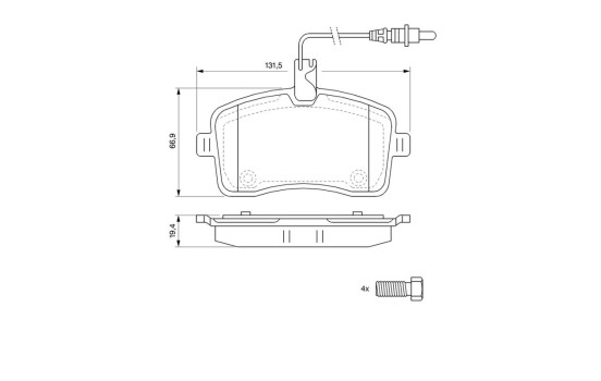 Brake Pad Set, disc brake BP1007 Bosch, Image 6