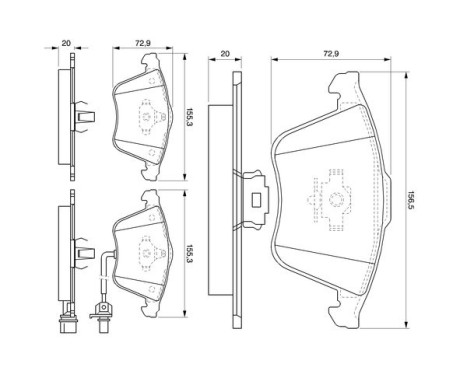 Brake Pad Set, disc brake BP1013 Bosch, Image 5