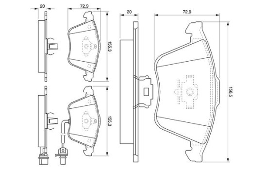 Brake Pad Set, disc brake BP1013 Bosch, Image 4