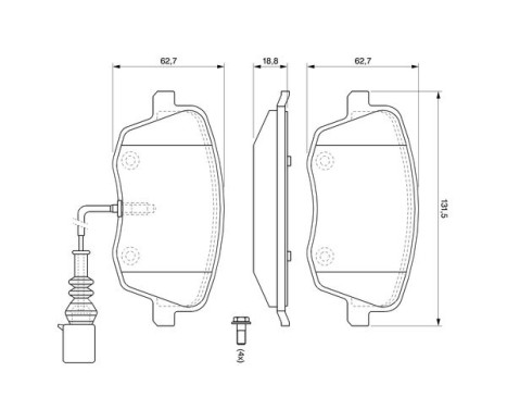 Brake Pad Set, disc brake BP1015 Bosch, Image 5