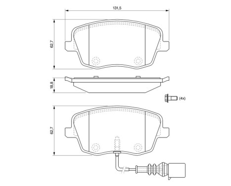 Brake Pad Set, disc brake BP1015 Bosch, Image 6