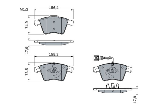 Brake Pad Set, disc brake BP1017 Bosch