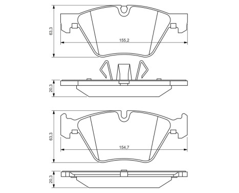 Brake Pad Set, disc brake BP1027 Bosch, Image 6