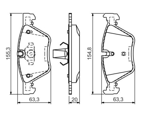 Brake Pad Set, disc brake BP1028 Bosch, Image 5