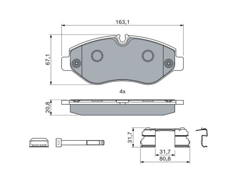 Brake Pad Set, disc brake BP1031 Bosch, Image 5