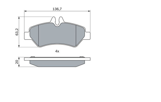 Brake Pad Set, disc brake BP1033 Bosch, Image 4