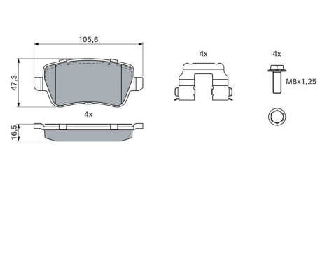 Brake Pad Set, disc brake BP1035 Bosch