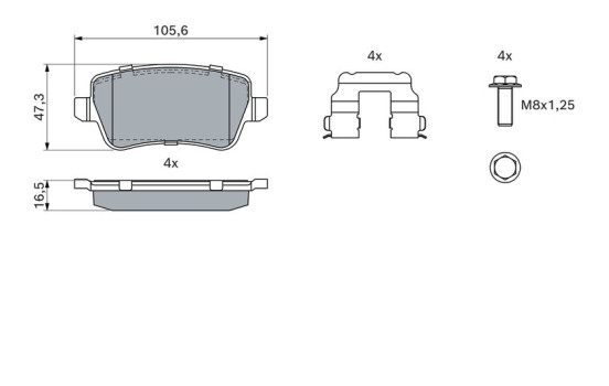 Brake Pad Set, disc brake BP1035 Bosch