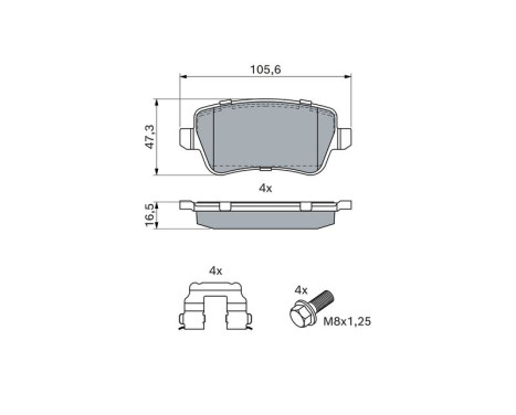 Brake Pad Set, disc brake BP1036 Bosch, Image 7