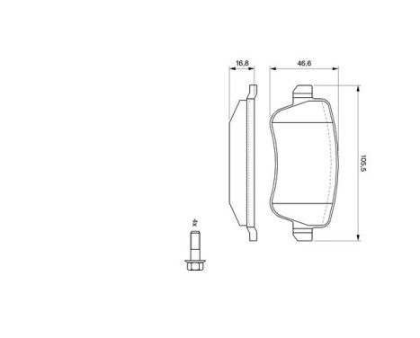 Brake Pad Set, disc brake BP1036 Bosch, Image 7