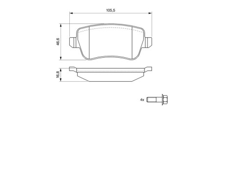 Brake Pad Set, disc brake BP1036 Bosch, Image 8