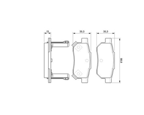 Brake Pad Set, disc brake BP1039 Bosch, Image 7