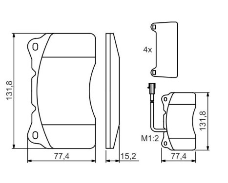 Brake Pad Set, disc brake BP1042 Bosch, Image 7