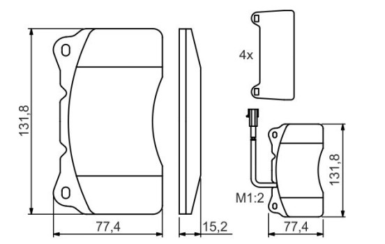 Brake Pad Set, disc brake BP1042 Bosch, Image 7