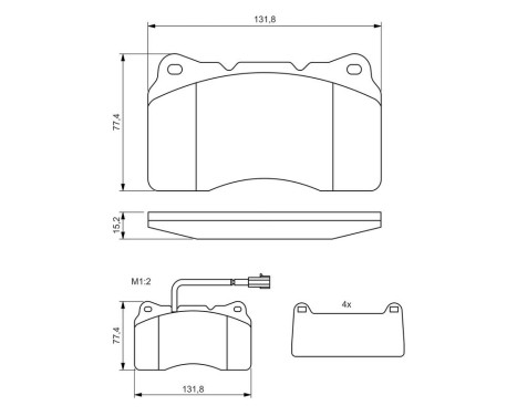 Brake Pad Set, disc brake BP1042 Bosch, Image 8