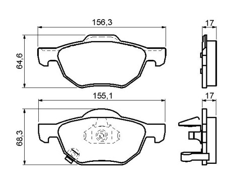 Brake Pad Set, disc brake BP1046 Bosch, Image 5
