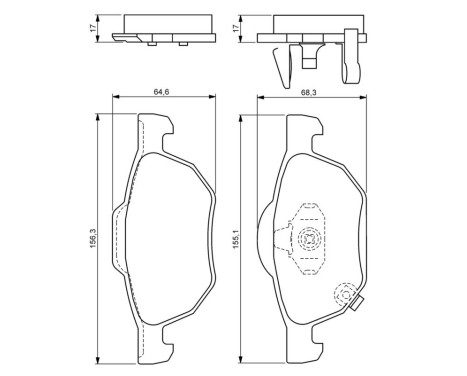 Brake Pad Set, disc brake BP1046 Bosch, Image 6