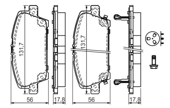 Brake Pad Set, disc brake BP1047 Bosch, Image 3