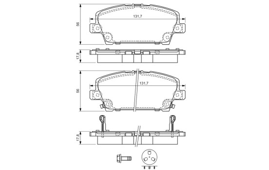 Brake Pad Set, disc brake BP1047 Bosch, Image 6