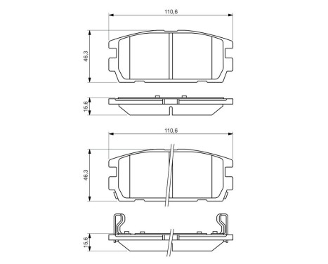 Brake Pad Set, disc brake BP1048 Bosch, Image 8