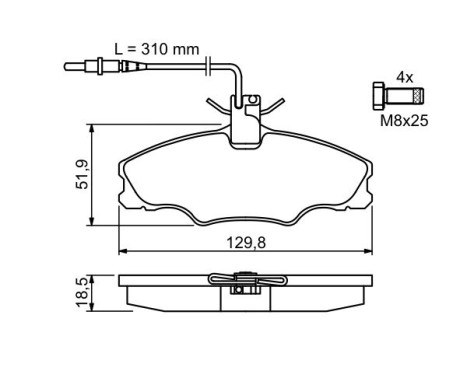Brake Pad Set, disc brake BP105 Bosch, Image 4