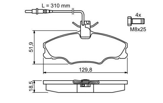 Brake Pad Set, disc brake BP105 Bosch, Image 4