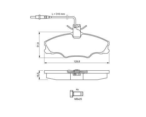 Brake Pad Set, disc brake BP105 Bosch, Image 6