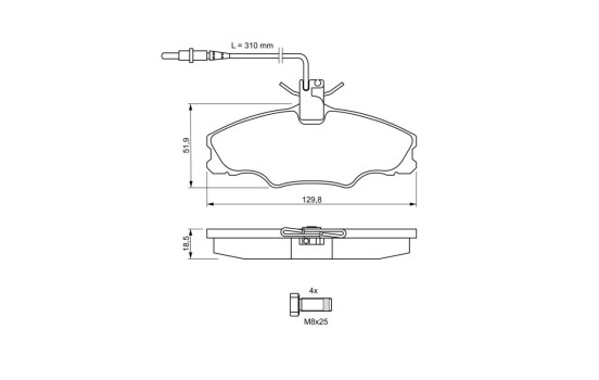 Brake Pad Set, disc brake BP105 Bosch, Image 6